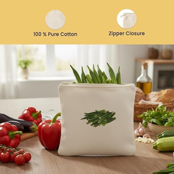 Cotton Reusable Vegetable Bags (Pack of 10)